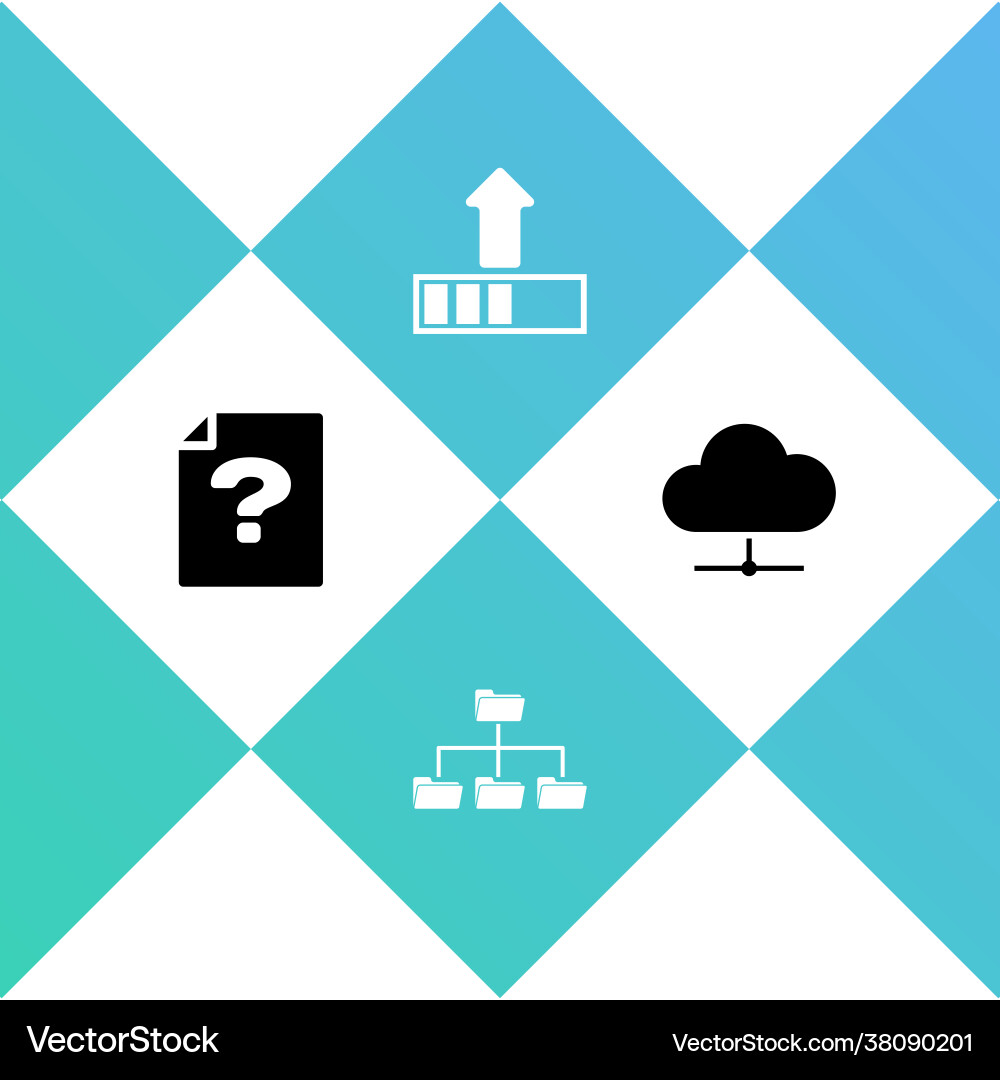 Set unknown document folder tree loading vector image
