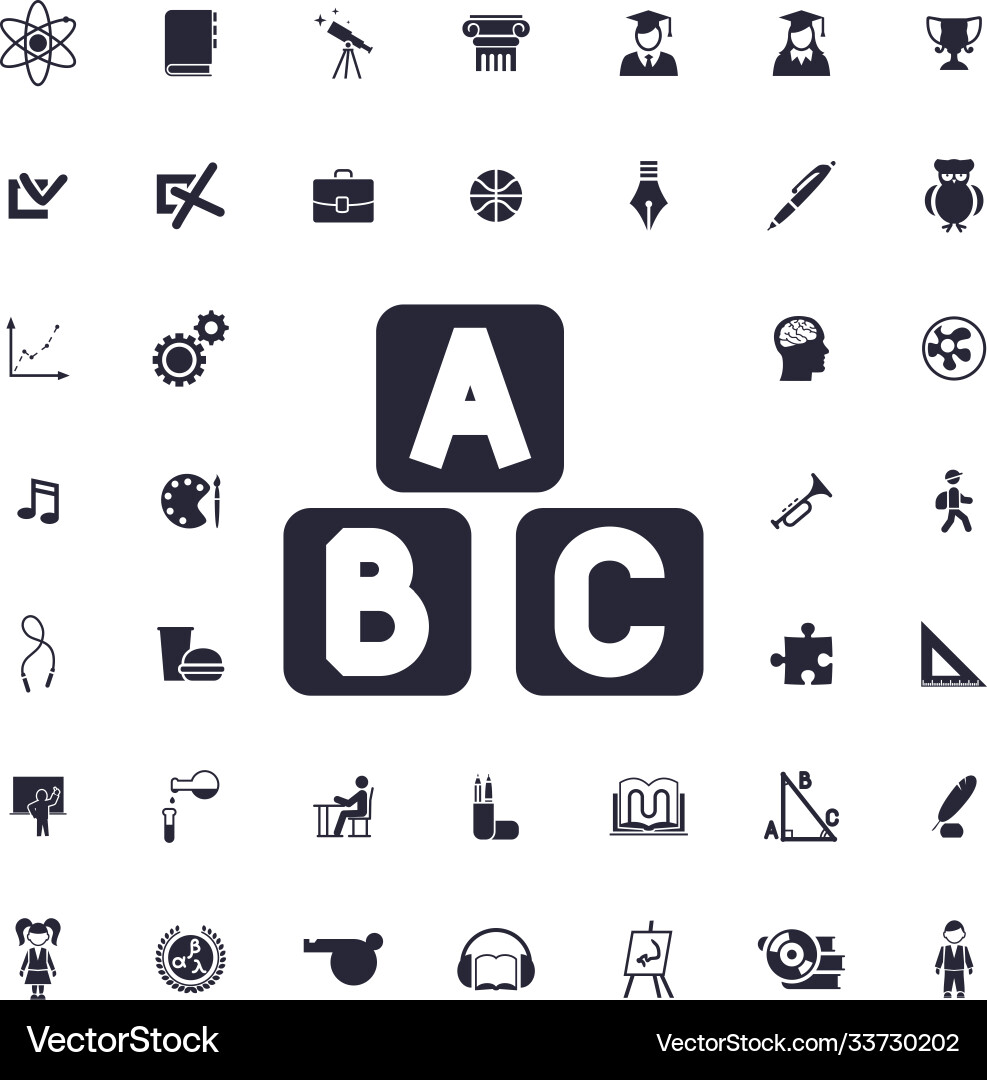 A b c block icon Vector Image