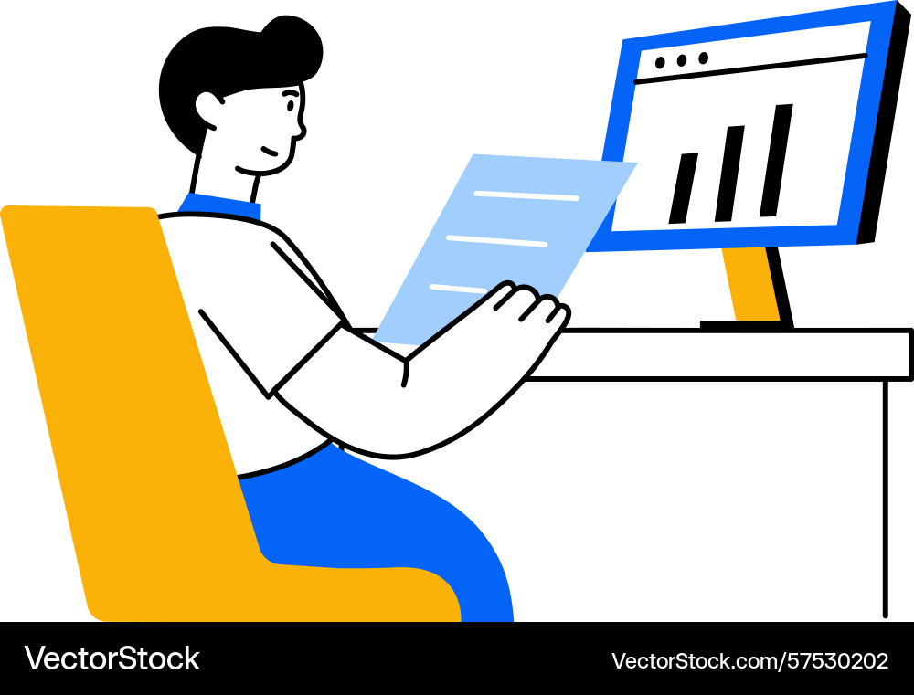 A flat style showing character doing vector image
