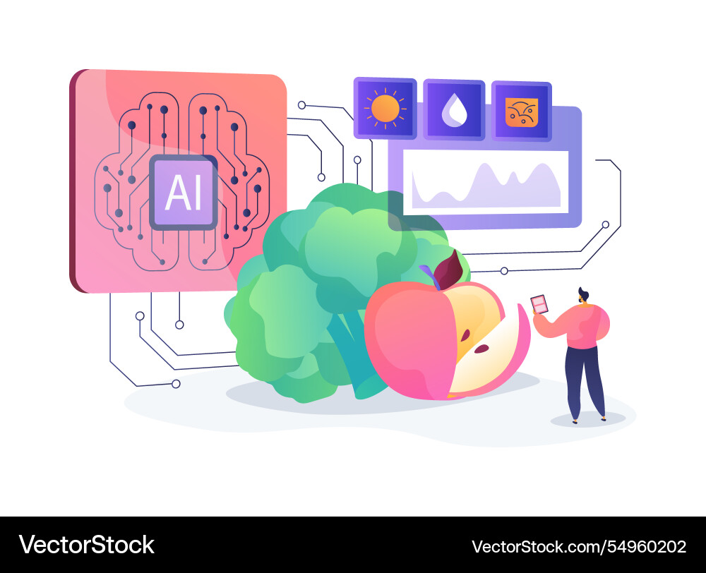 Ai-optimized crop yield prediction abstract vector image