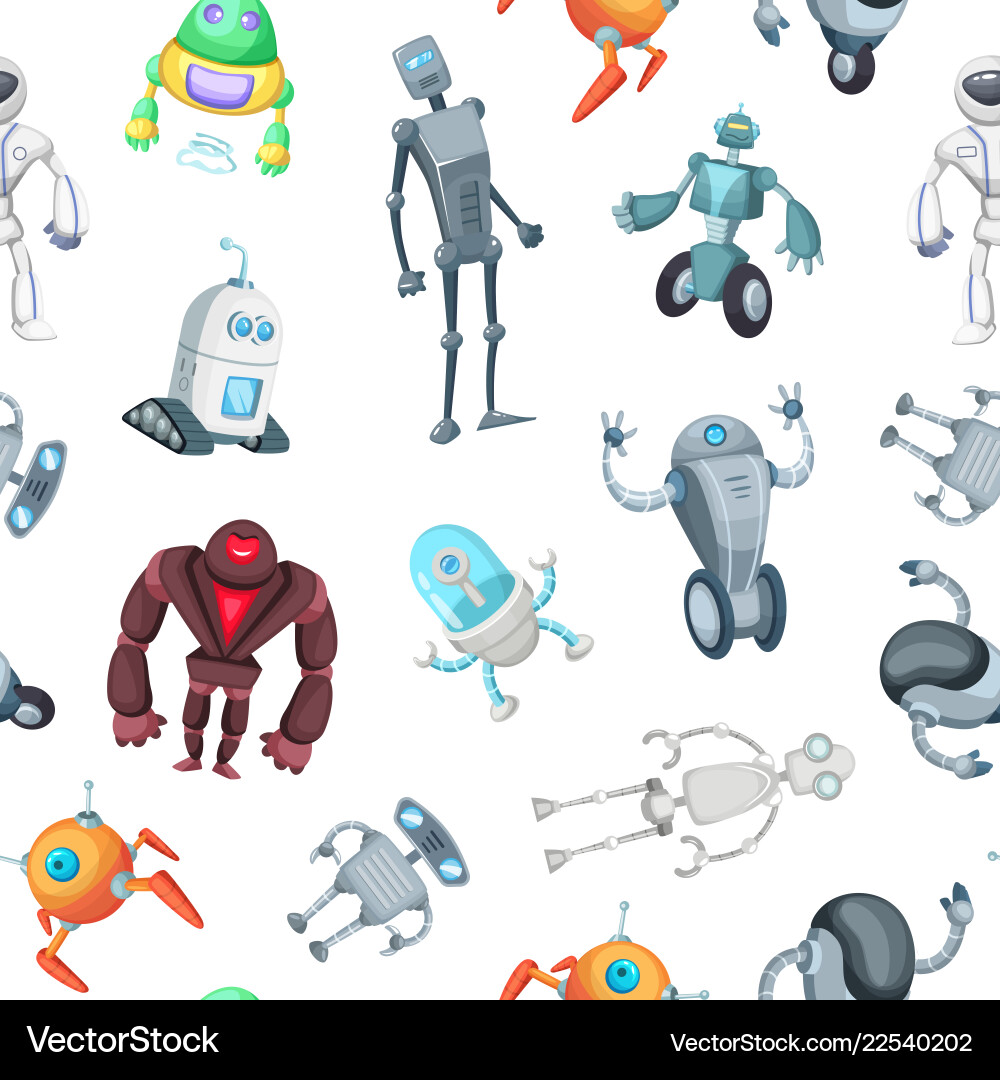 Cartoon robots pattern or background Cartoon robots pattern or background vector image