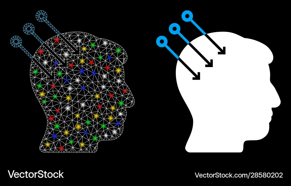 Flare mesh network neural interface connectors Flare mesh network neural interface connectors vector image