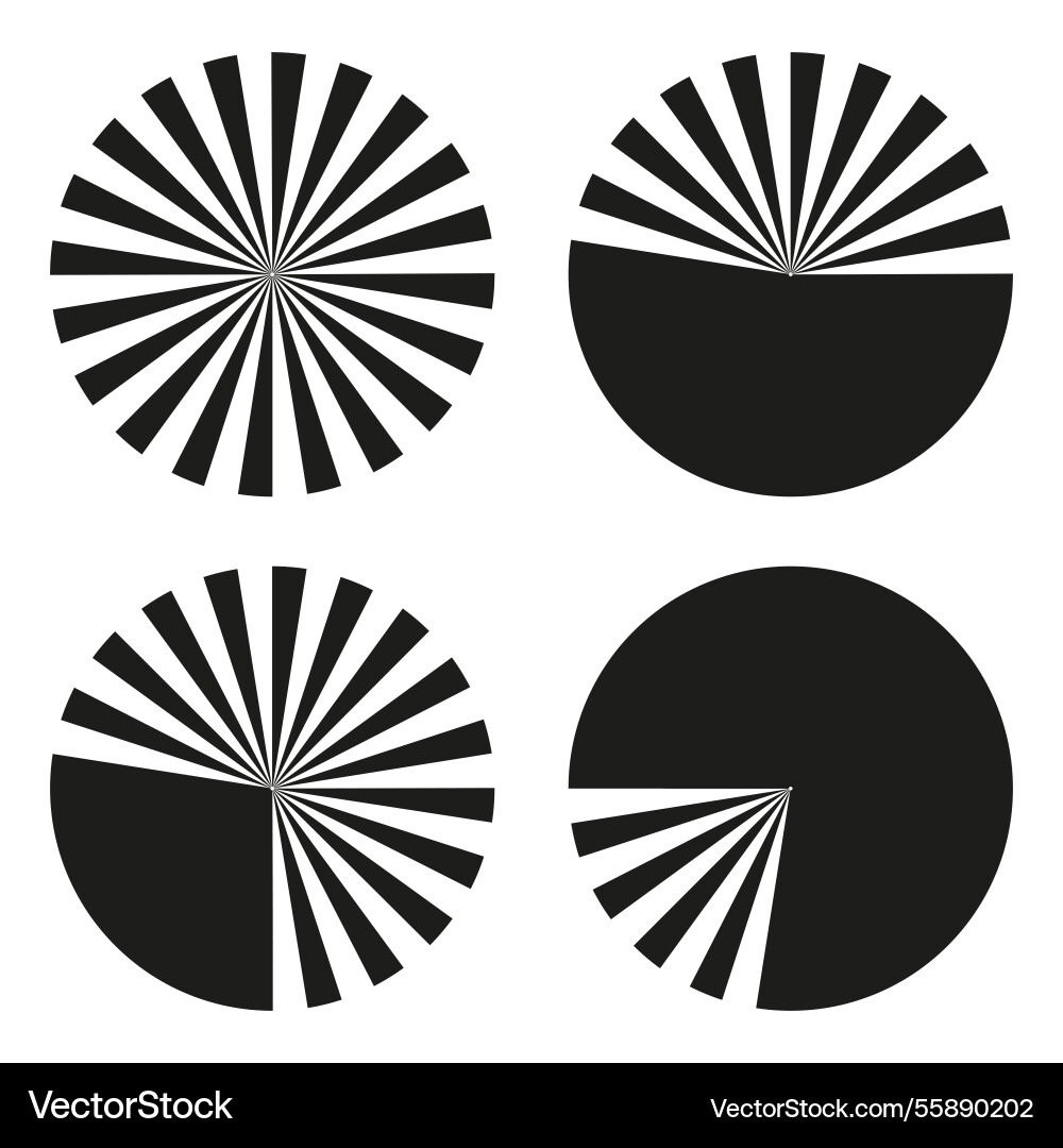 Geometric pie charts circular segment icons Geometric pie charts circular segment icons vector image