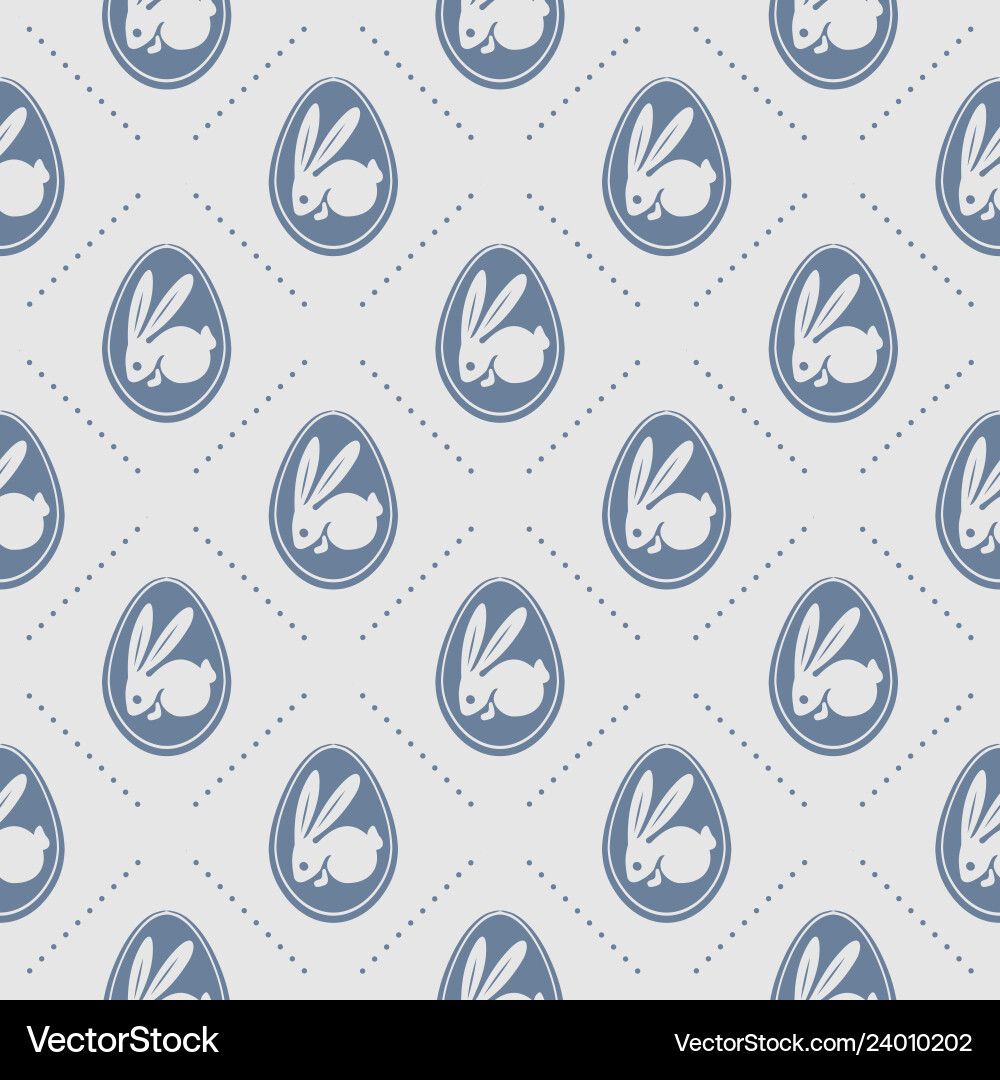 Seamless easter pattern with eggs and rabbit vector image