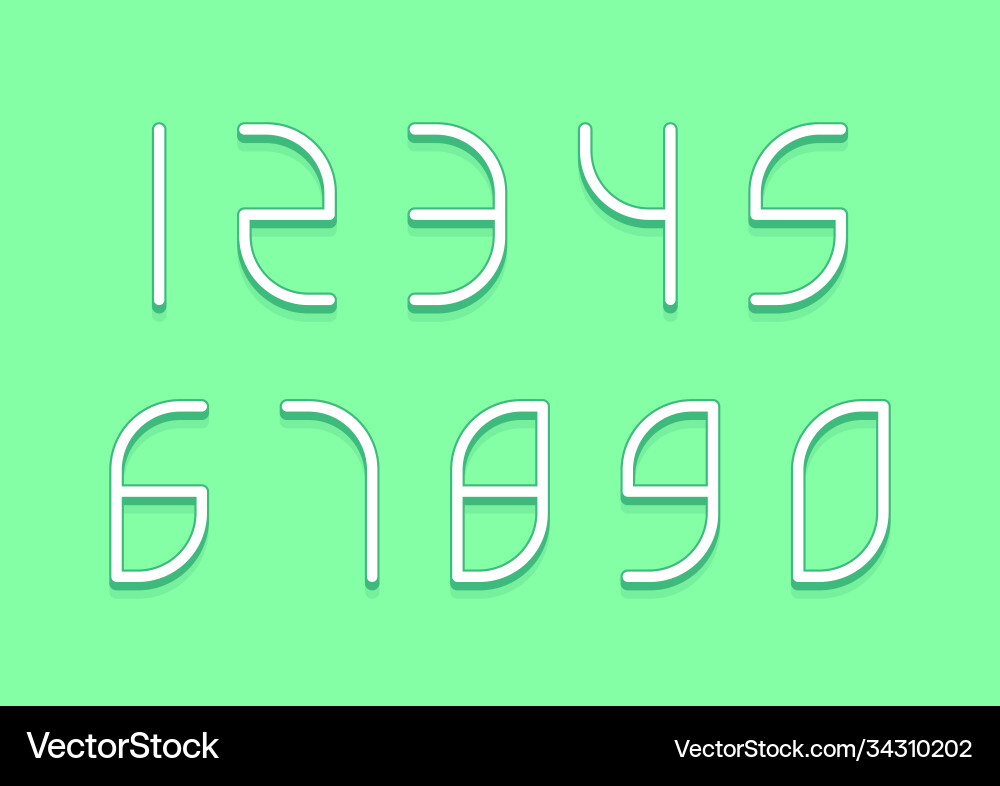 Set numbers with 3d isometric effect vector image