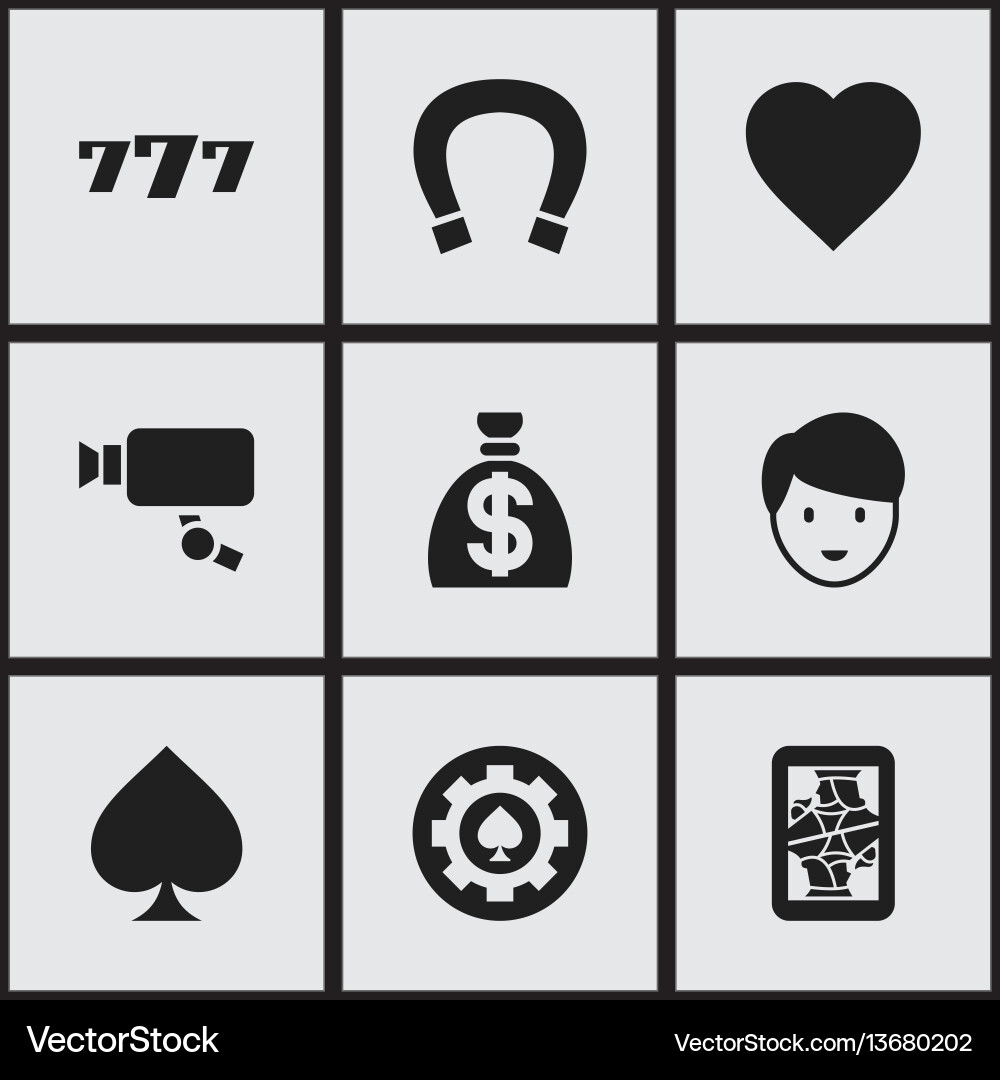 Set of 9 editable game icons includes symbols Set of 9 editable game icons includes symbols vector image