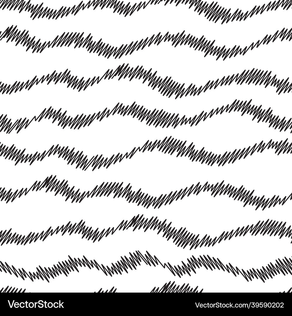 Wavy scribbled lines seamless pattern Wavy scribbled lines seamless pattern vector image