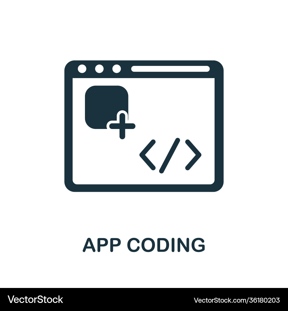App coding icon from mobile development vector image