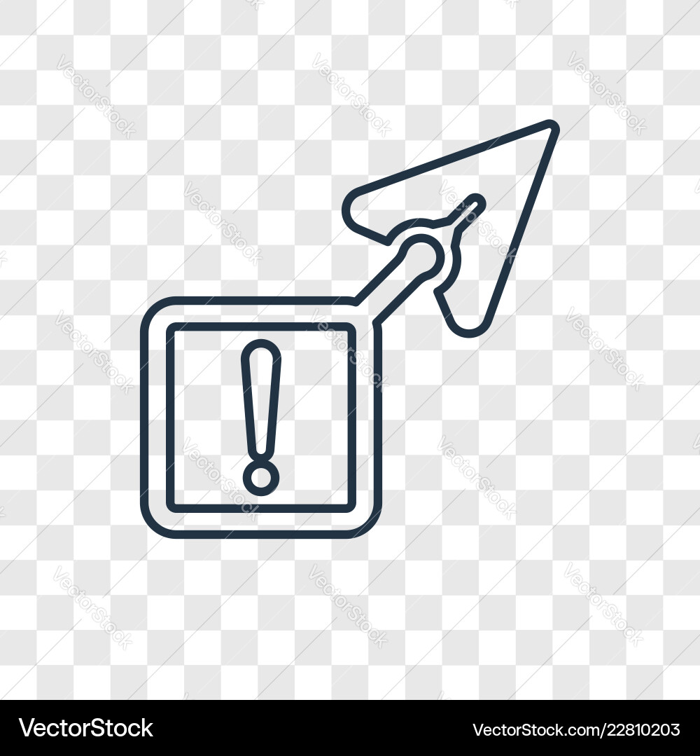 Arrow concept linear icon isolated on transparent Vector Image