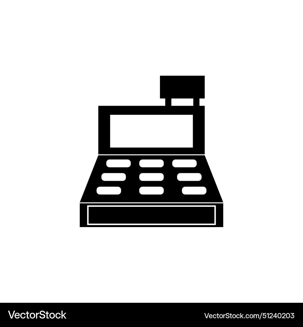 Cash register machine flat icon Vector Image