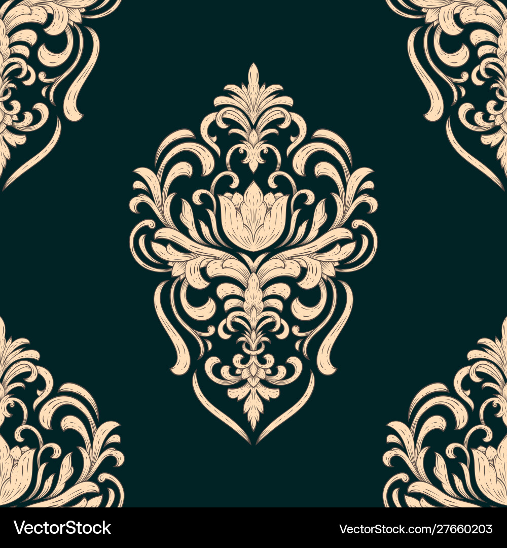 Damask seamless pattern element classical Vector Image