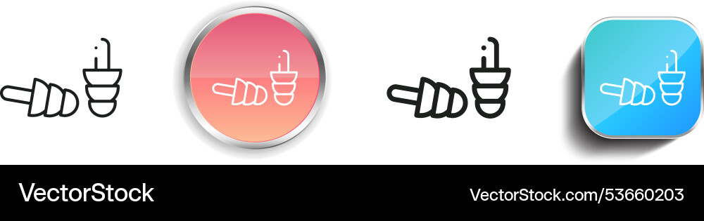 Ear plug icon thin linear regular and button Vector Image