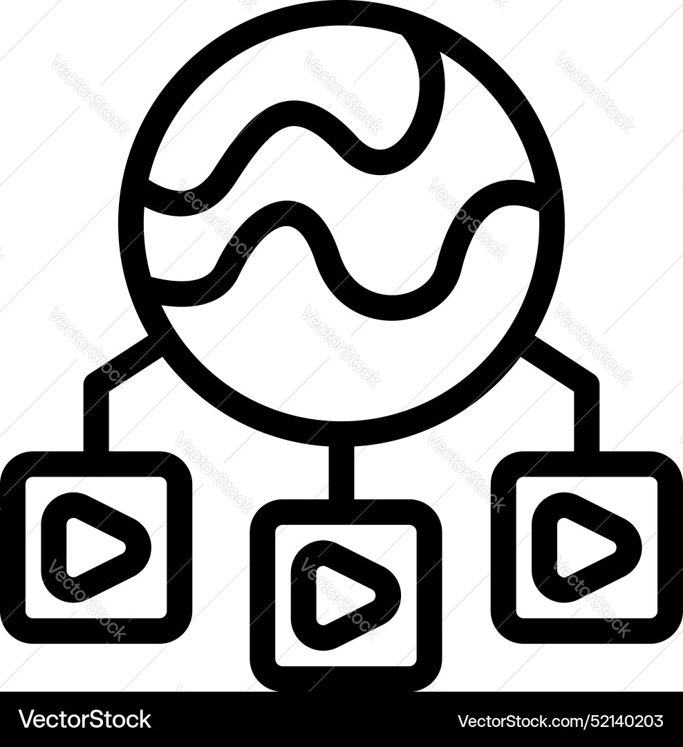 Global network connecting three devices streaming Global network connecting three devices streaming Vector Image