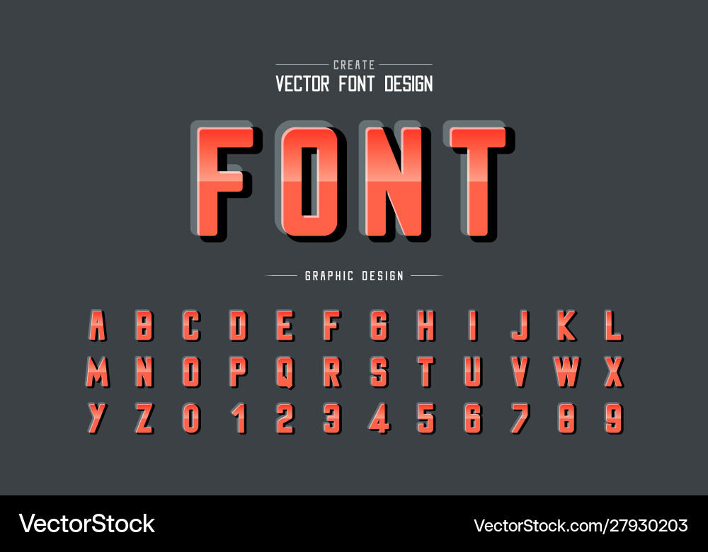 Gradient font and reflective alphabet round Gradient font and reflective alphabet round vector image
