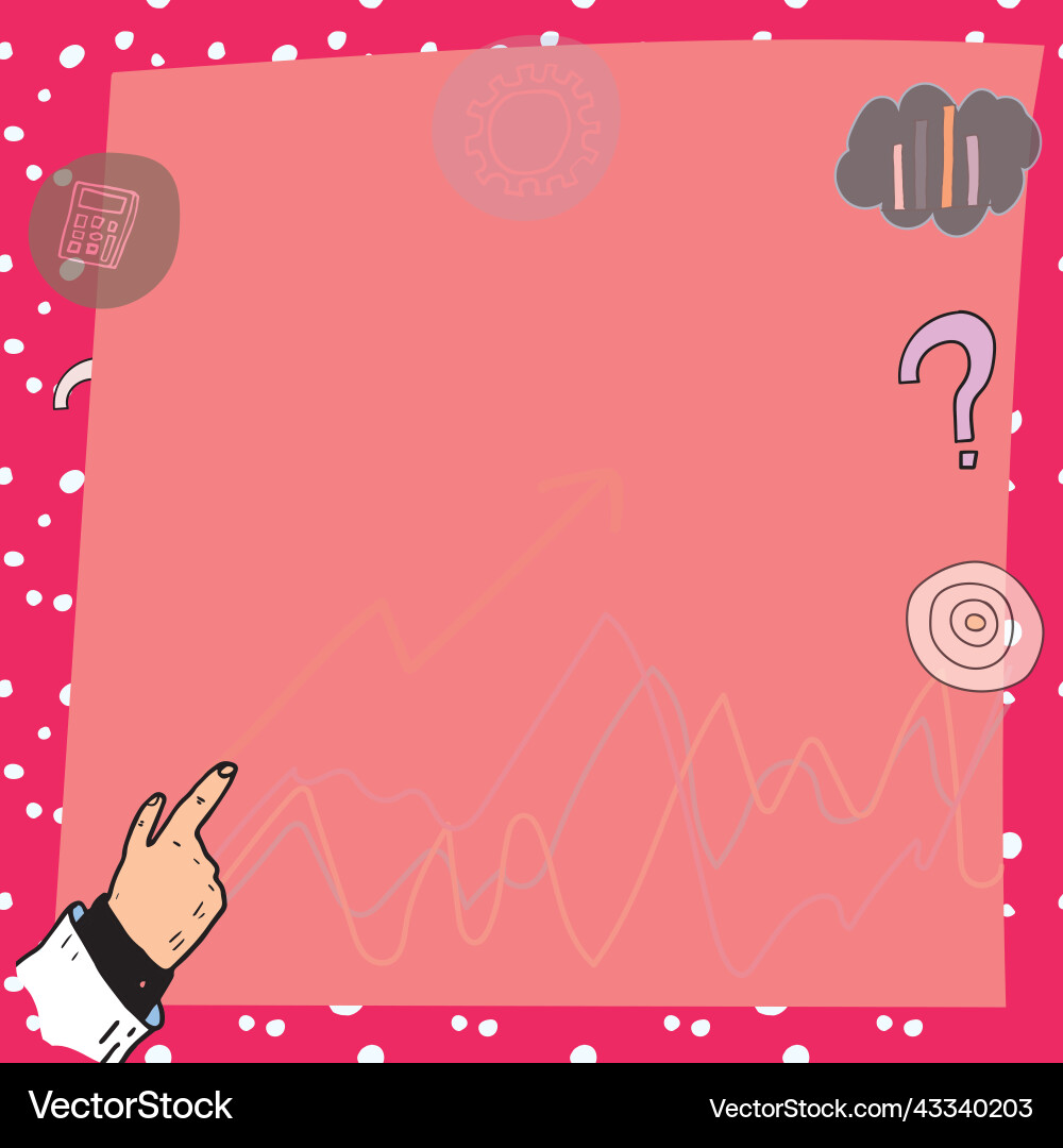 Hand pointing on important messages with arrows Hand pointing on important messages with arrows Vector Image