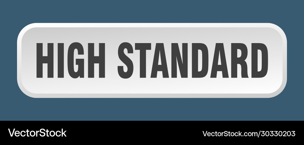 High standard button square 3d push vector image
