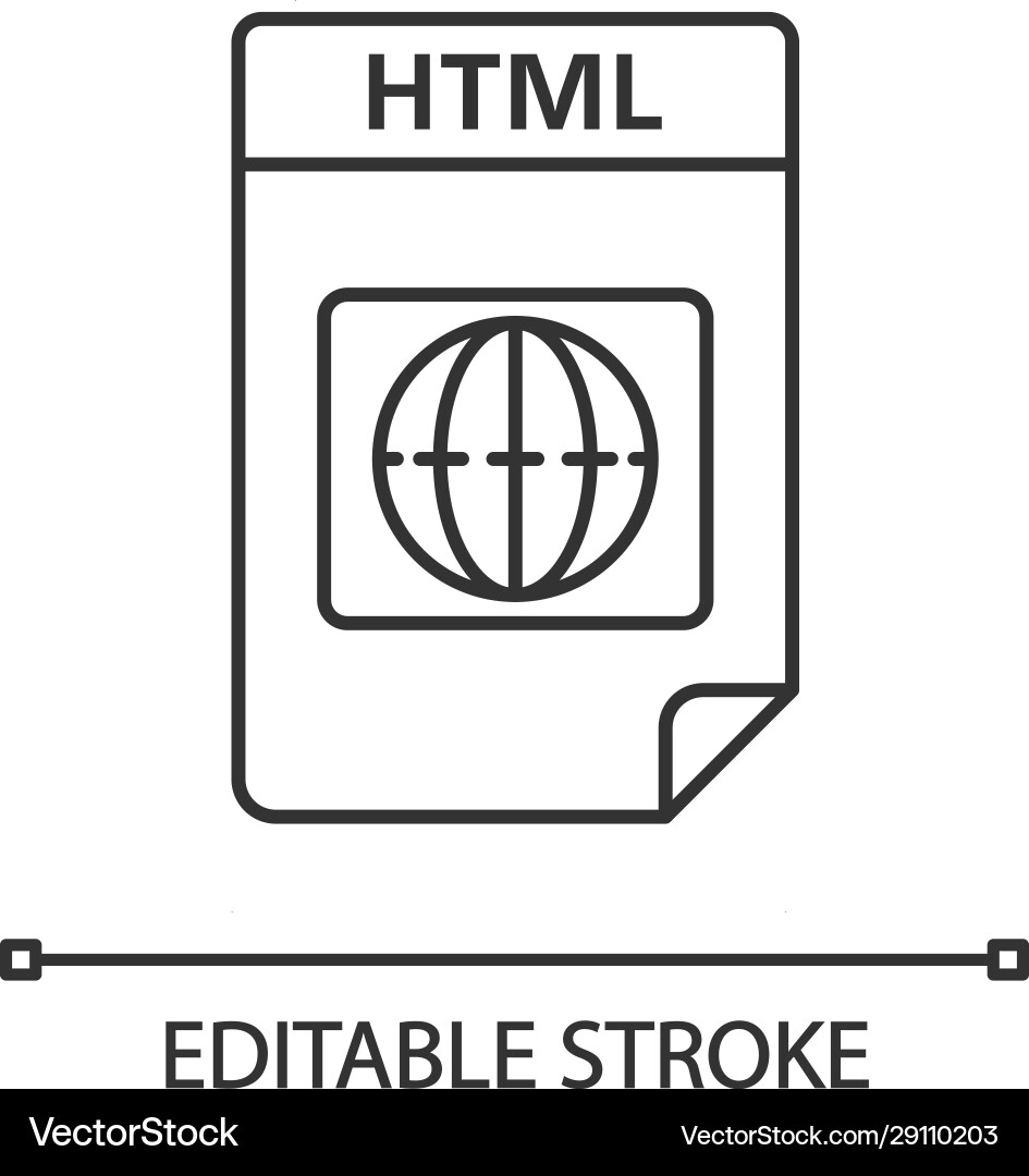 Html Datei Format linear Icon Hypertext Markup Html Datei Format linear Icon Hypertext Markup vektorbild