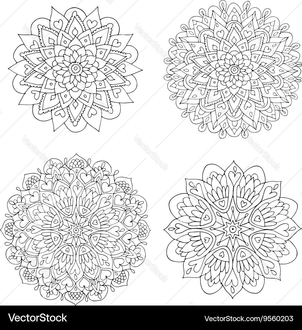 Mandala set colorful pattern for your design vector image