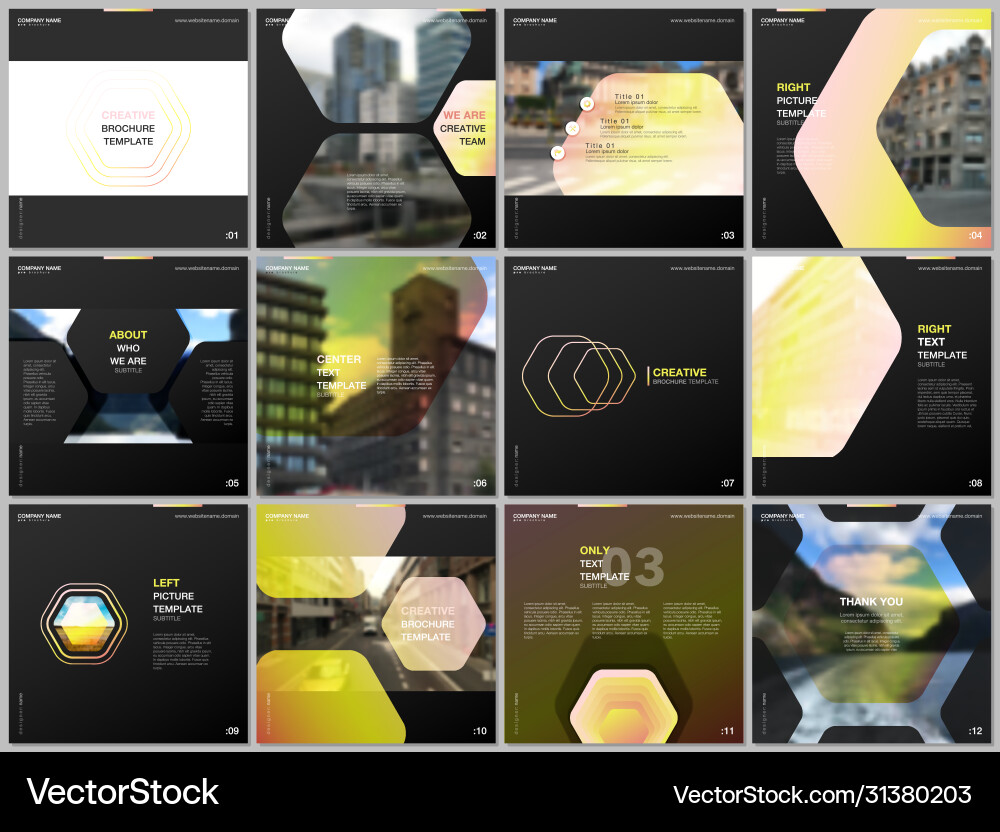 Minimal brochure templates with hexagonal design Minimal brochure templates with hexagonal design vector image