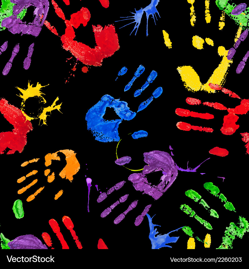 Multicolor Handprint Pattern vector image