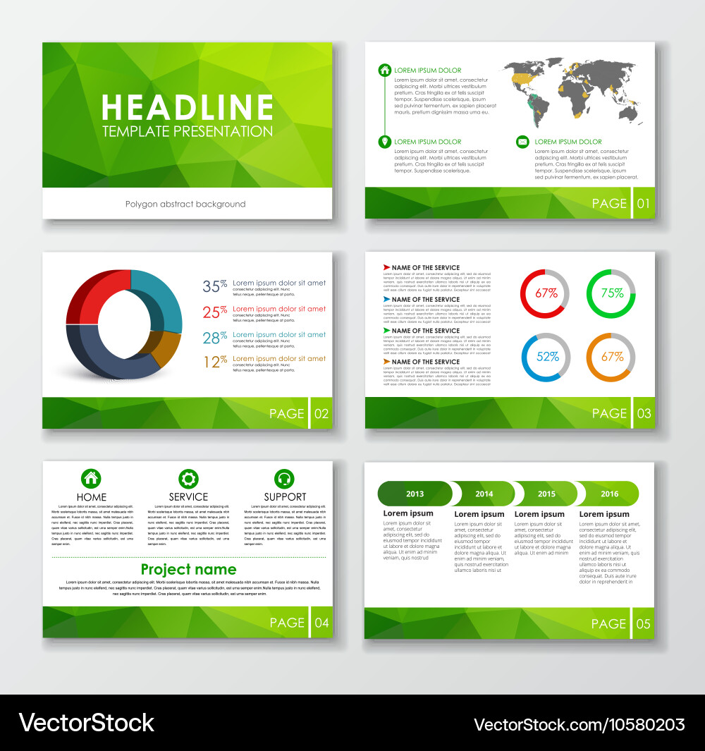 Polygonal Presentation Slides Vector Image
