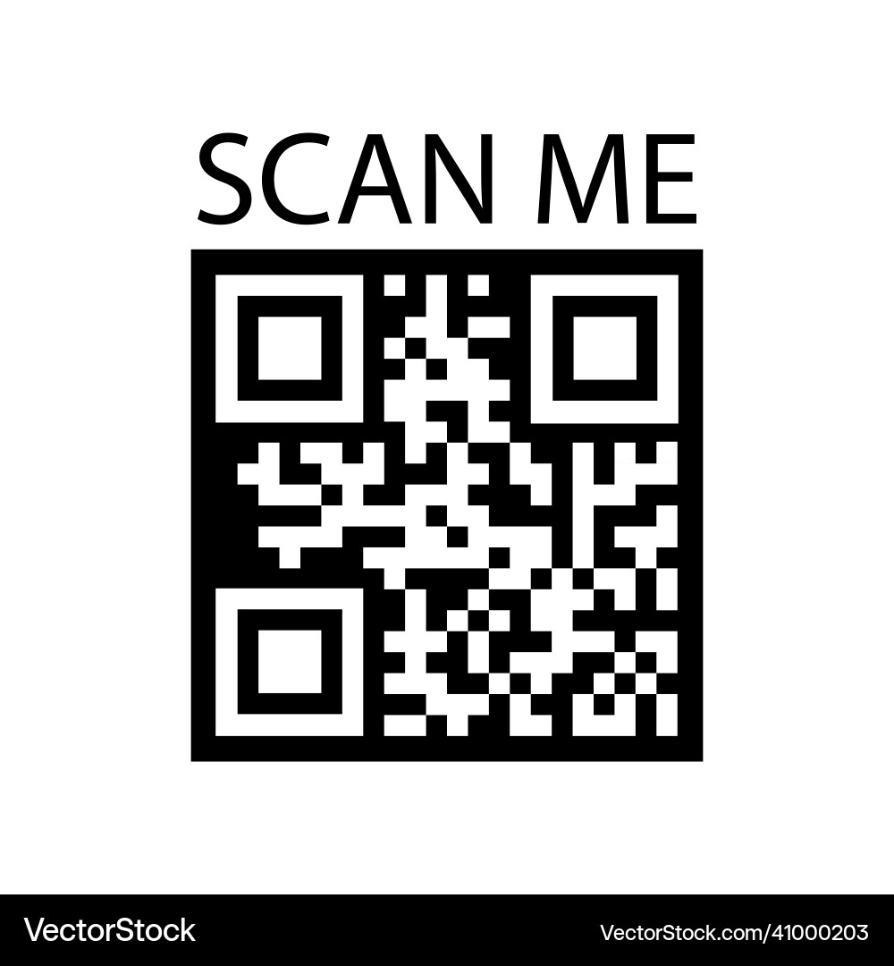 Scan me sign qr code icon identification Scan me sign qr code icon identification vector image