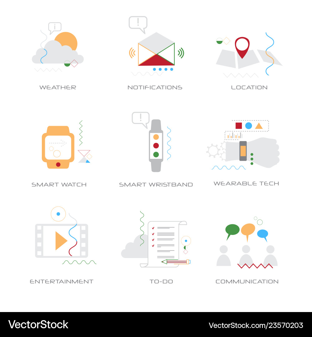 Set different business concepts collection line Set different business concepts collection line Vector Image