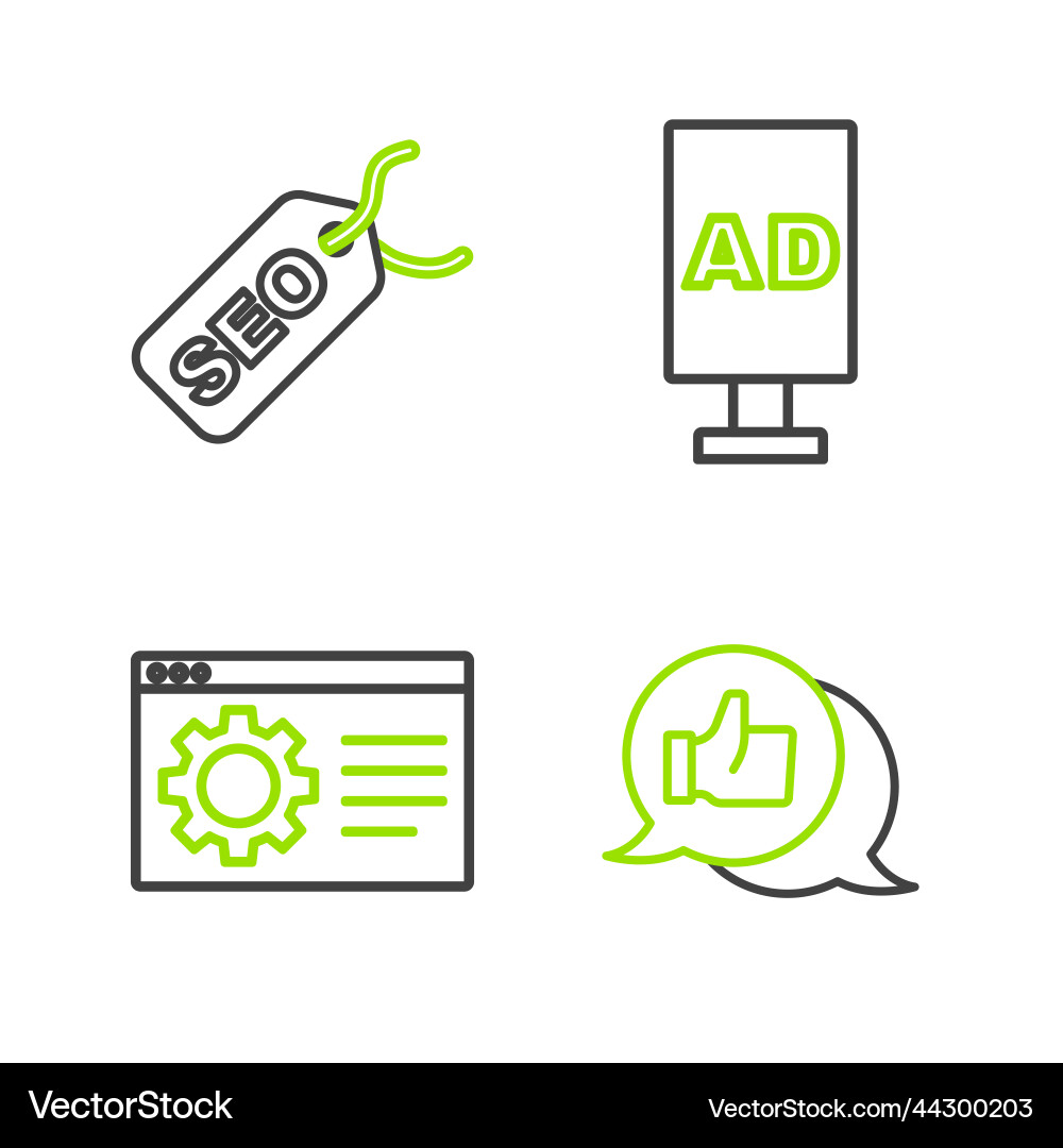 Set line customer product rating browser setting Set line customer product rating browser setting vector image