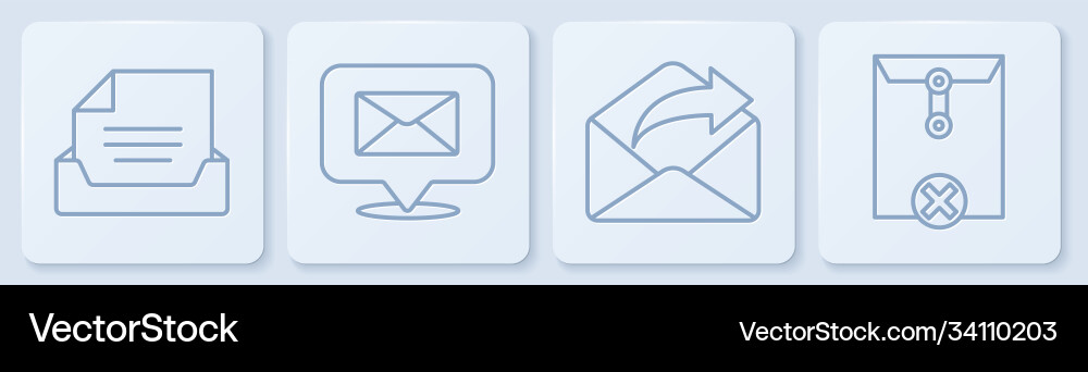 Set line drawer with document outgoing mail Set line drawer with document outgoing mail vector image