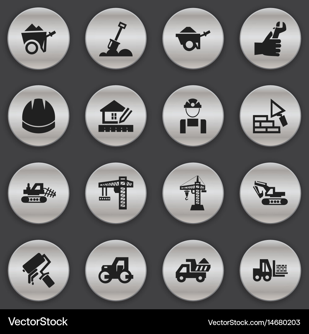 Set of 16 editable structure icons includes vector image