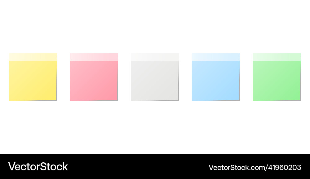 Set of multicolored sticky notes in flat style Set of multicolored sticky notes in flat style Vector Image