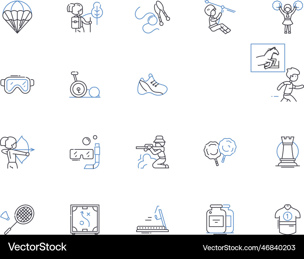 Tackle line icons collection intercept block Vector Image