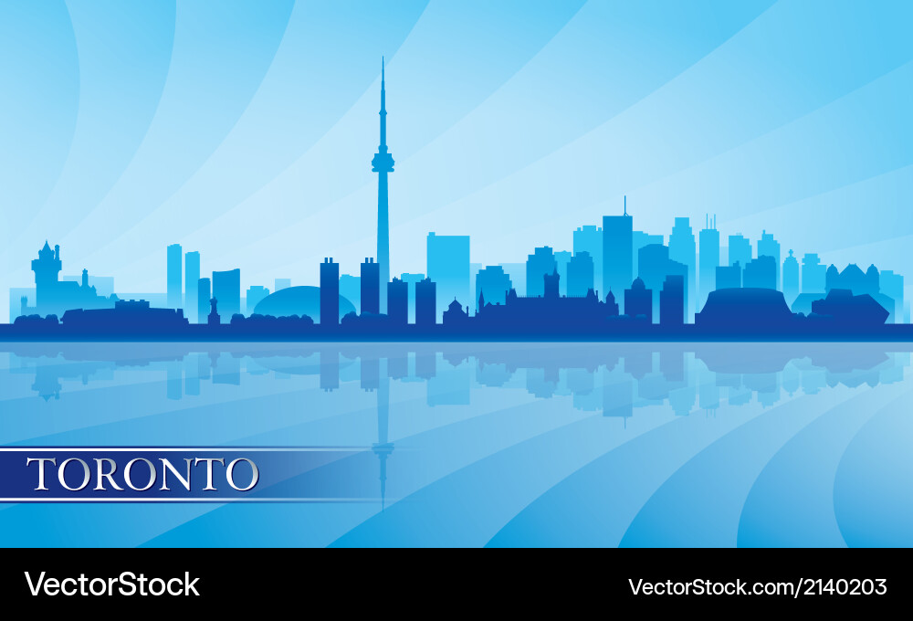 Toronto City Skyline Silhouette Vector Image