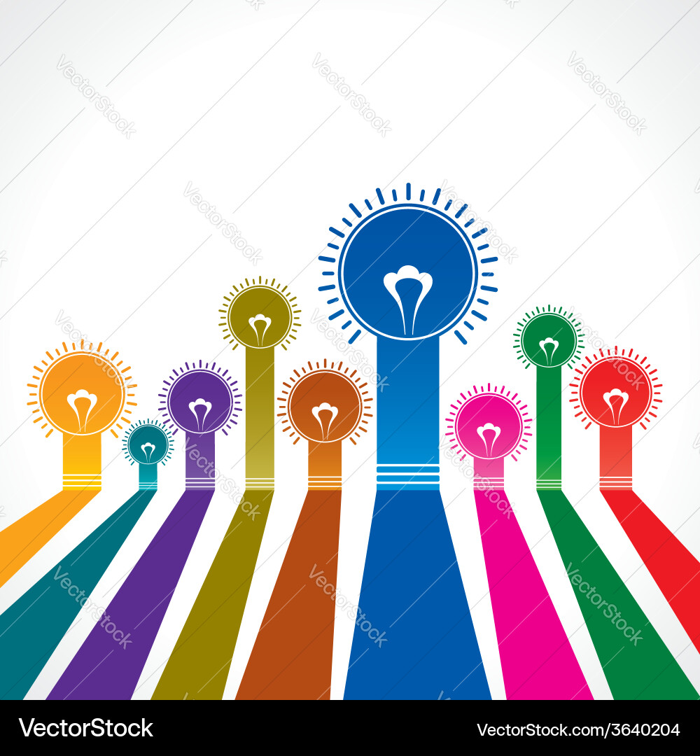 Abstract colorful background with light-bulb vector image