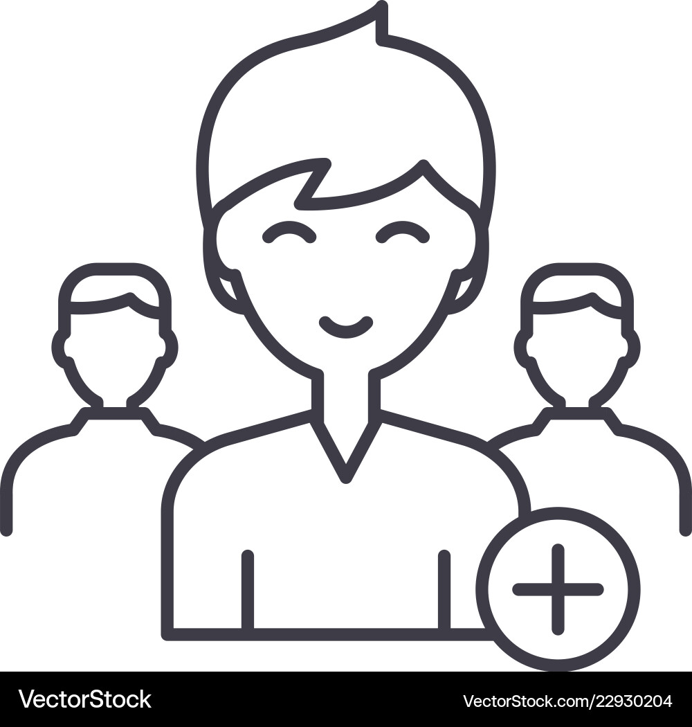 Add new user line icon concept Add new user line icon concept vector image
