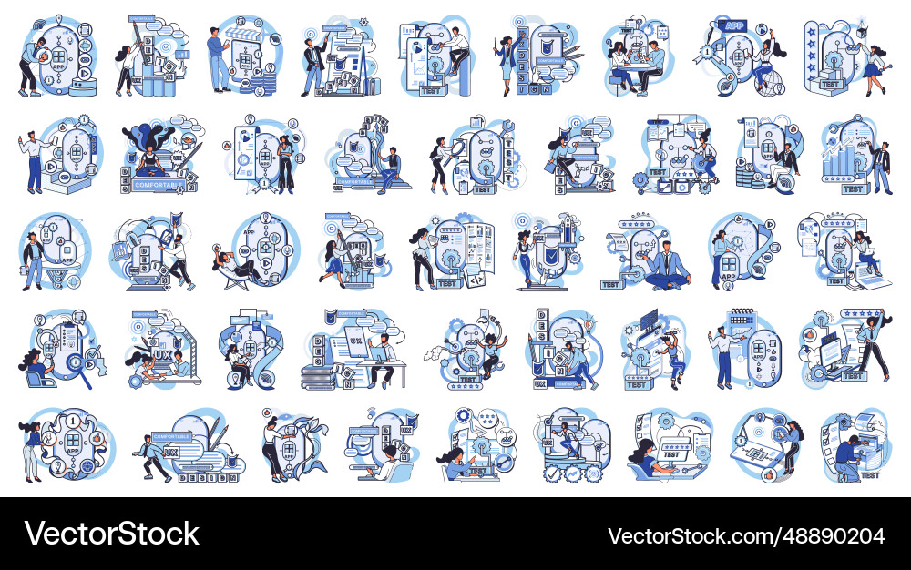 Application testing metaphor app test Application testing metaphor app test vector image