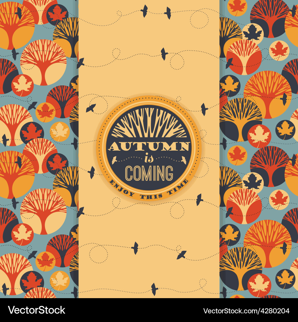 Autumn Typography Pattern Vector Image