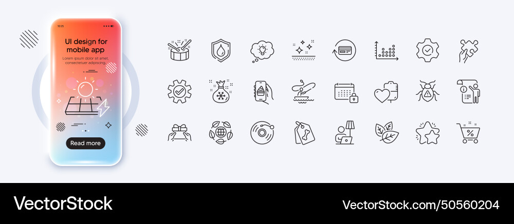 Clean skin star and dot plot line icons for web vector image
