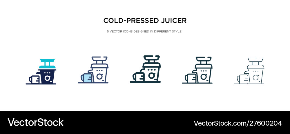 Cold-pressed juicer icon in different style two Cold-pressed juicer icon in different style two vector image