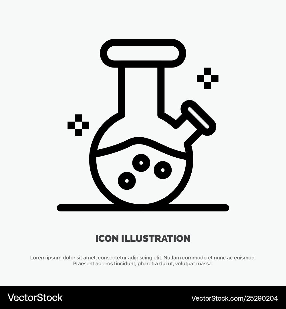 Demo flask lab potion line icon Vector Image