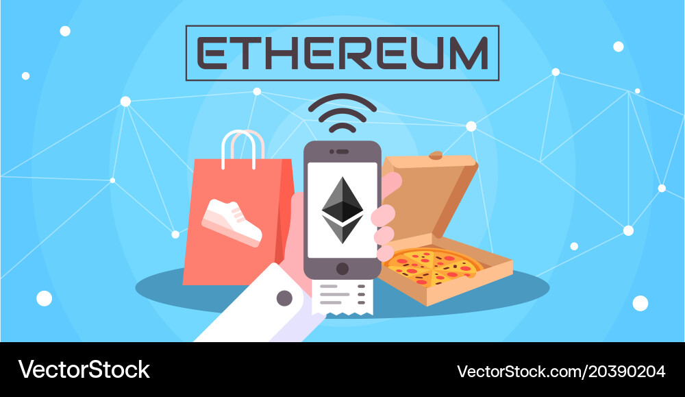 Ethereum cryptocurrency blockchain Vector Image