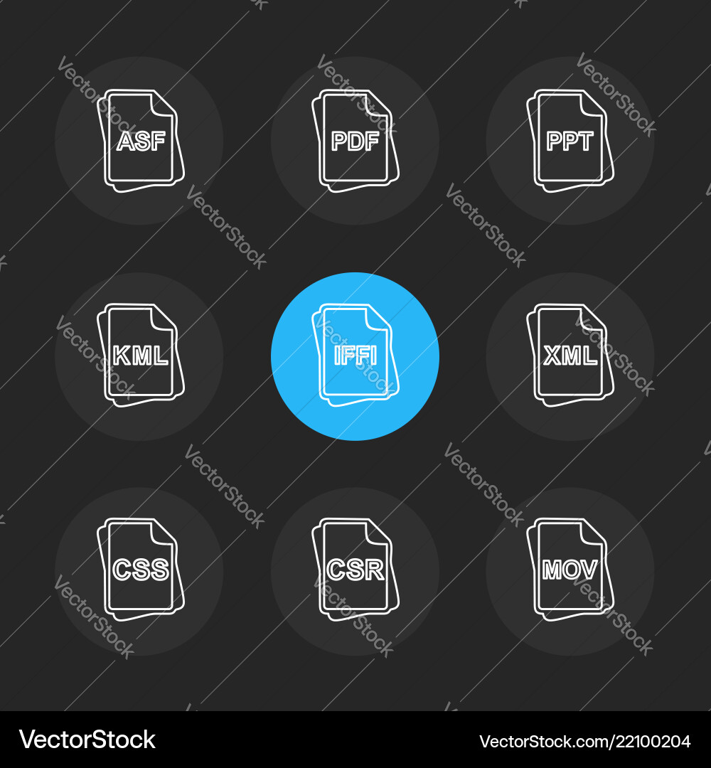 File type files documents eps icons set vector image