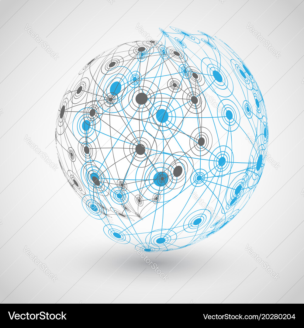 Globe with orbits Vector Image
