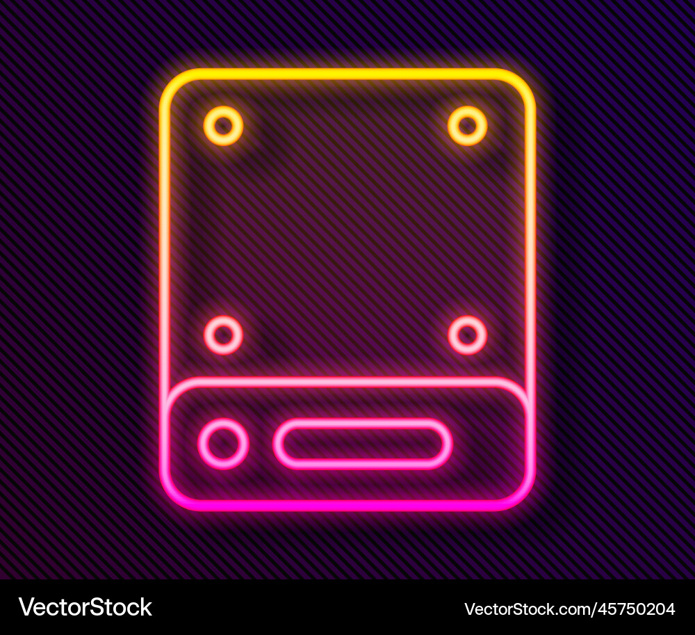 Glowing neon line server data web hosting icon Glowing neon line server data web hosting icon vector image
