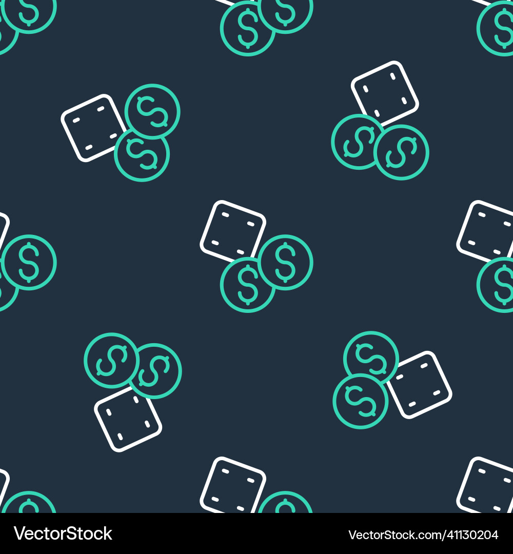 Line game dice icon isolated seamless pattern Vector Image