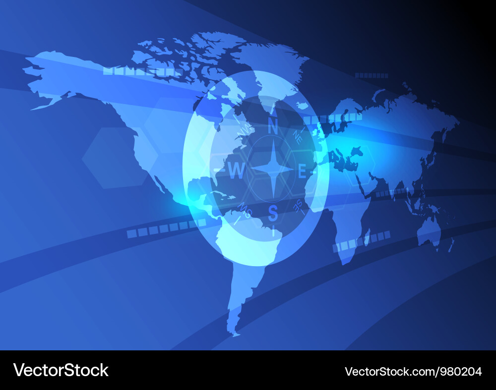 Modern Digital World Map Vector Image