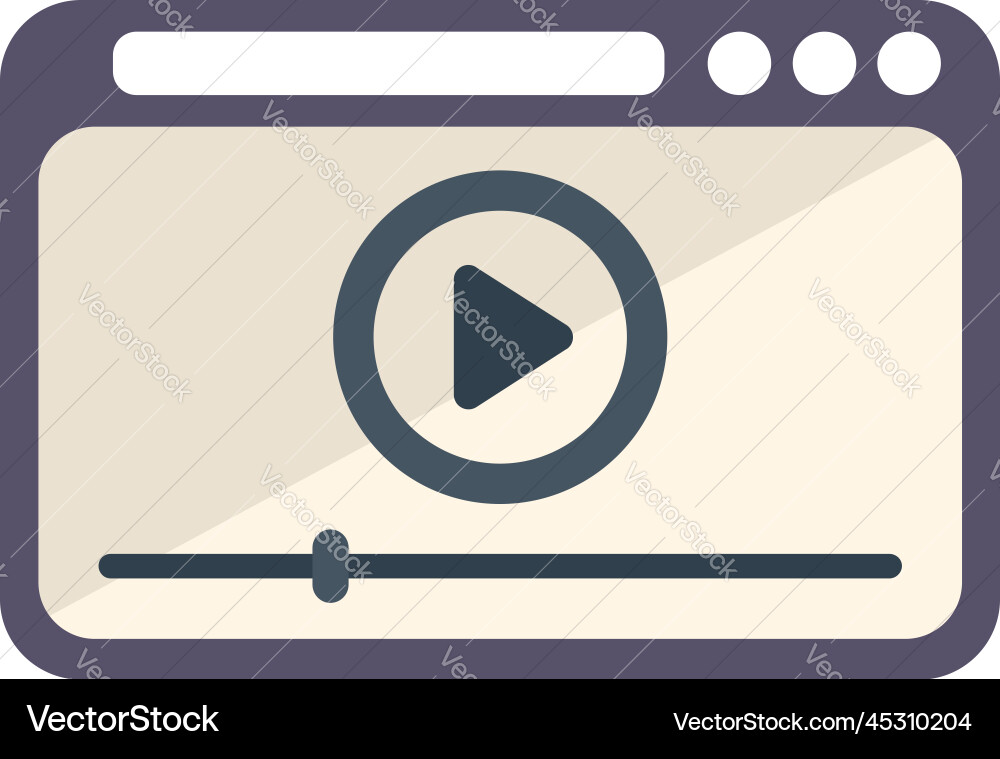 Online web player icon flat class distance Online web player icon flat class distance Vector Image