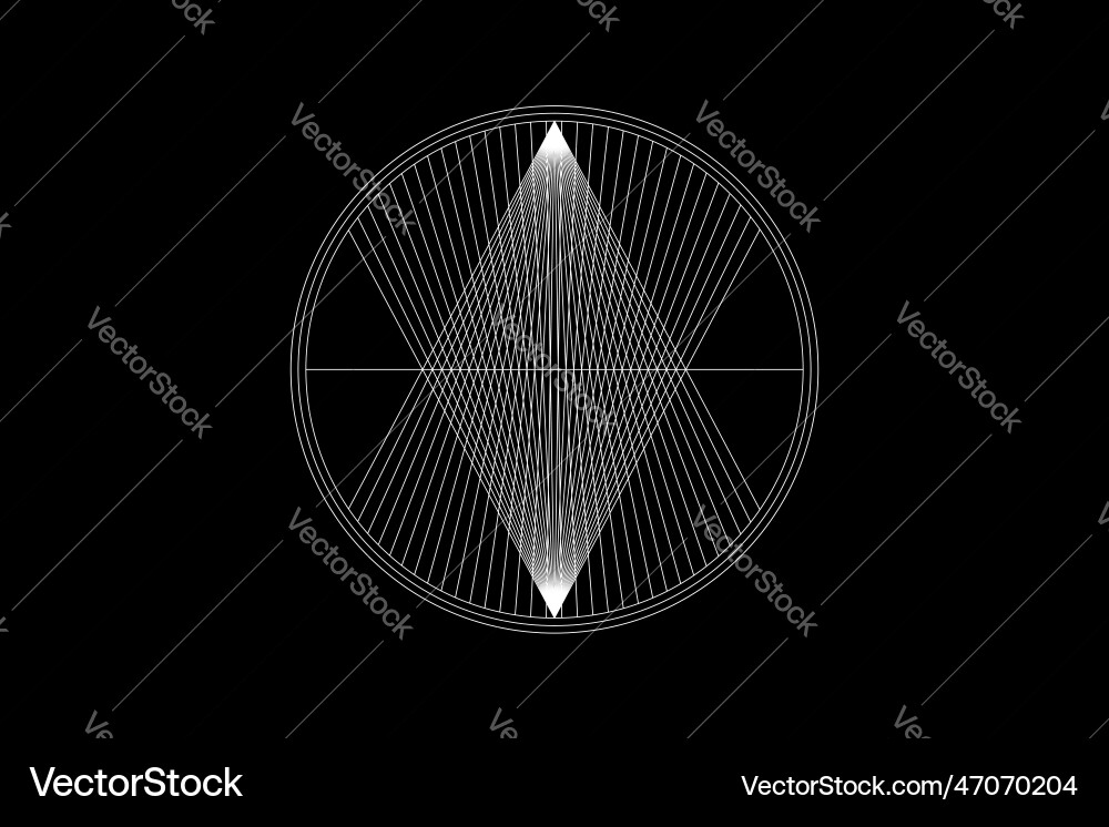 Overlapping Triangles Circle Logo vector image