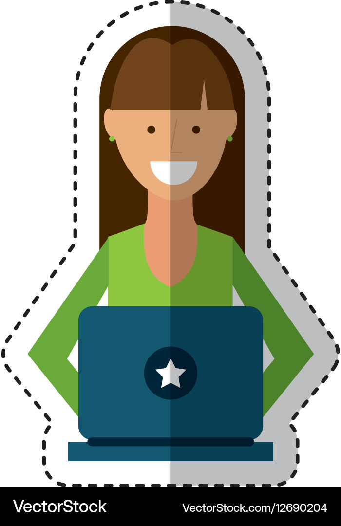 Person using computer icon vector image