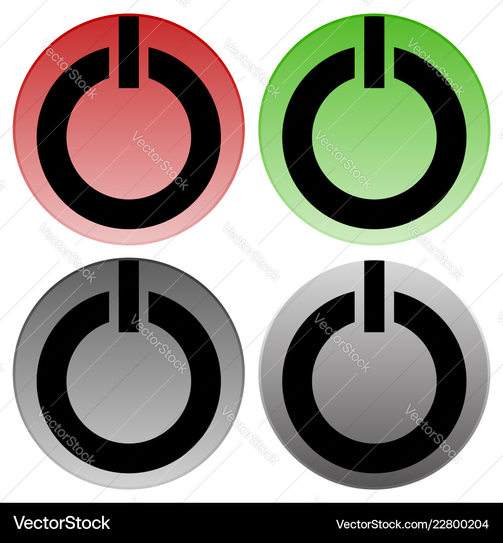 Power buttons switches turn on off Royalty Free Vector Image
